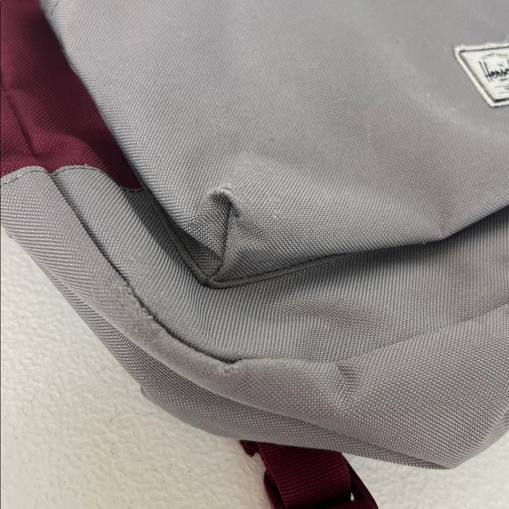 Herschel Supply Company Backpack Maroon and Gray Gold Tone Zipper